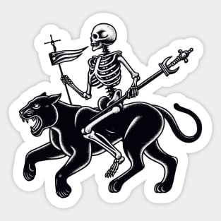 Skeleton Ride Black Panther Sticker